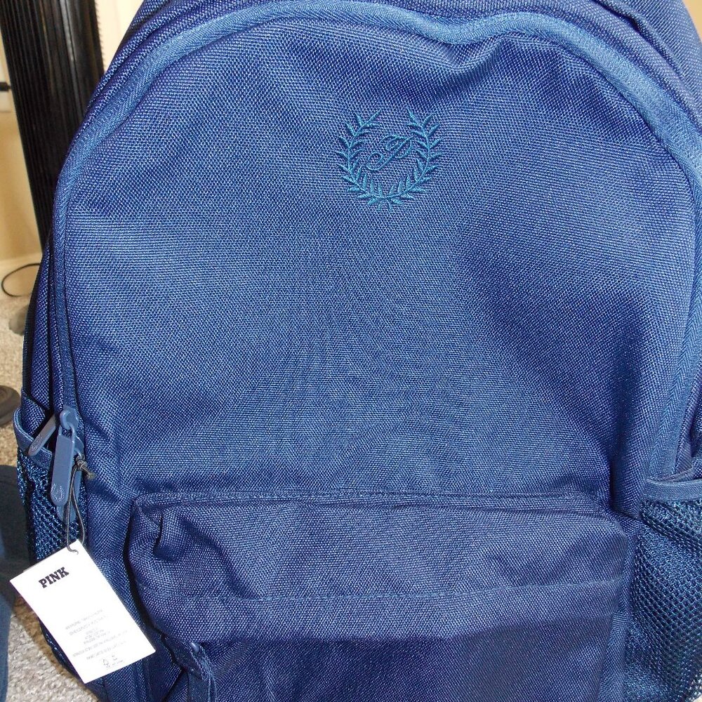 NWT-Victoria Secret Pink Ivy Classic Canvas Navy Backpack